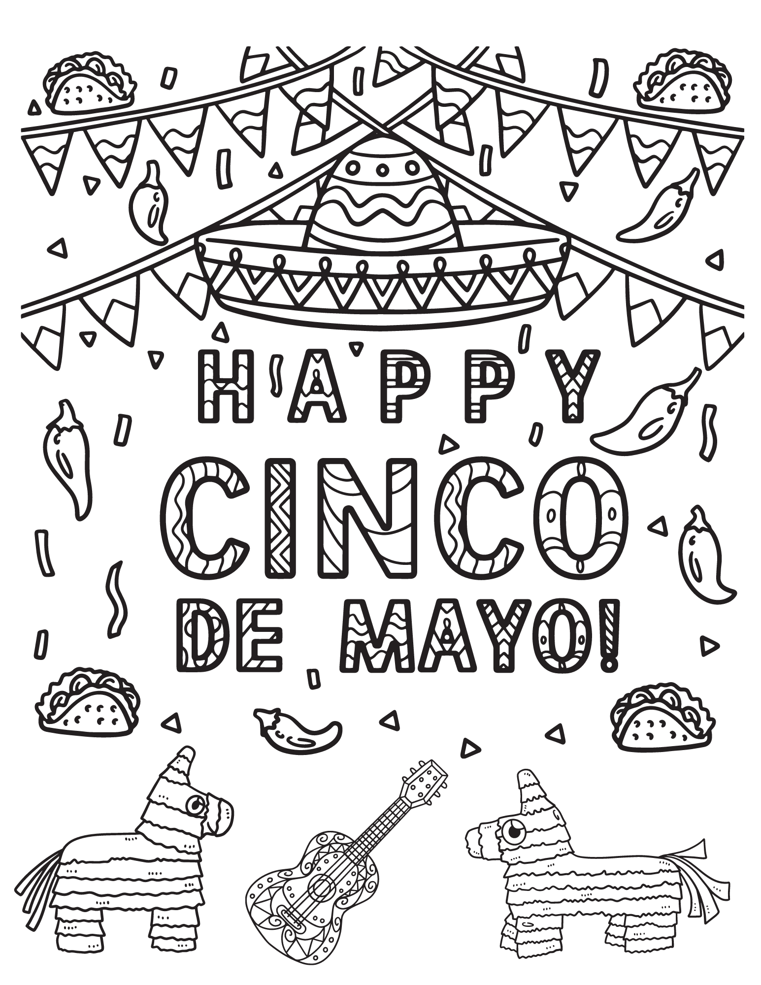 cinco de mayo coloring pages
