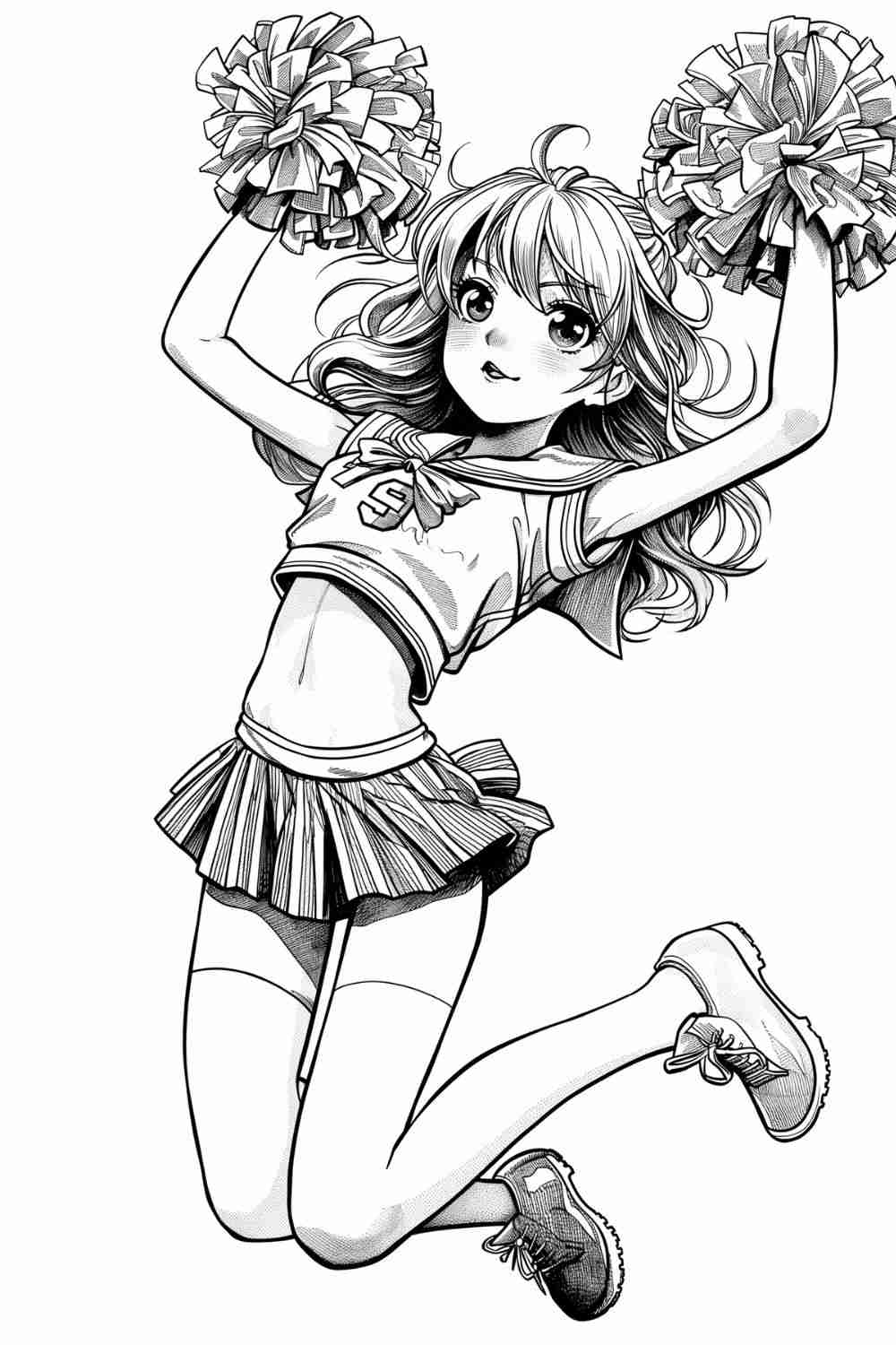 Cheerleader Coloring Page Perfect For Kids Adults And School Spirit Fans Cheerleader Coloring Page Perfect For Kids Adults And School Spirit Fans