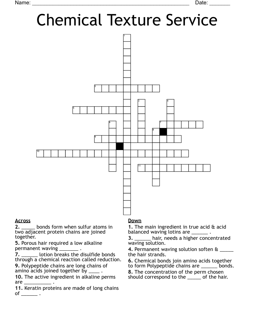 Chemical Texture Service Crossword WordMint Chemical Texture Service Crossword WordMint