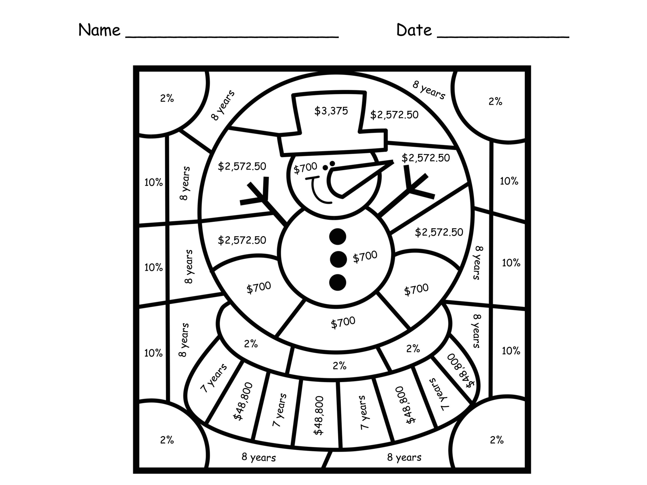 Christmas Math Coloring Simple Interest Bright In The Middle Christmas Math Coloring Simple Interest Bright In The Middle