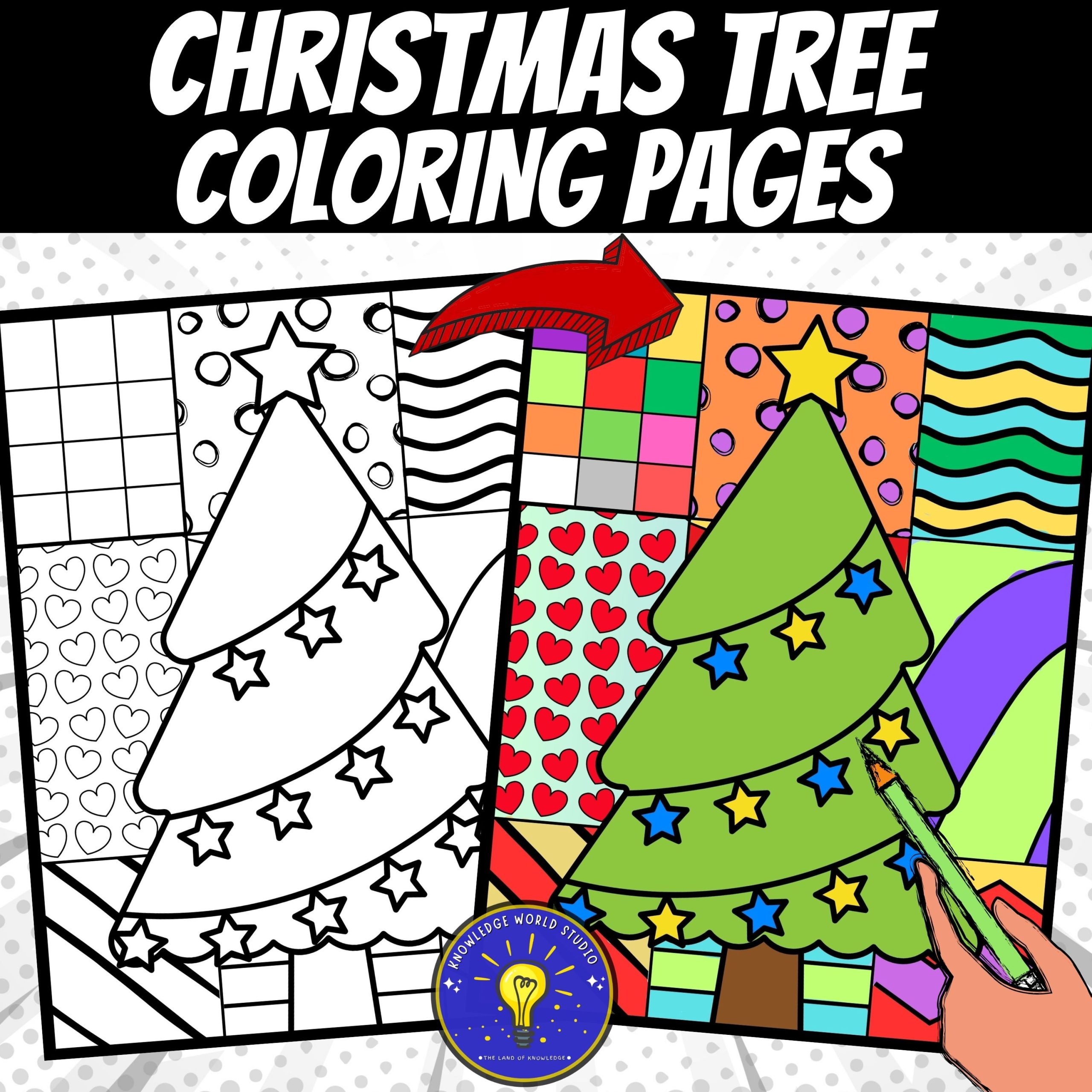chistmas tree coloring page