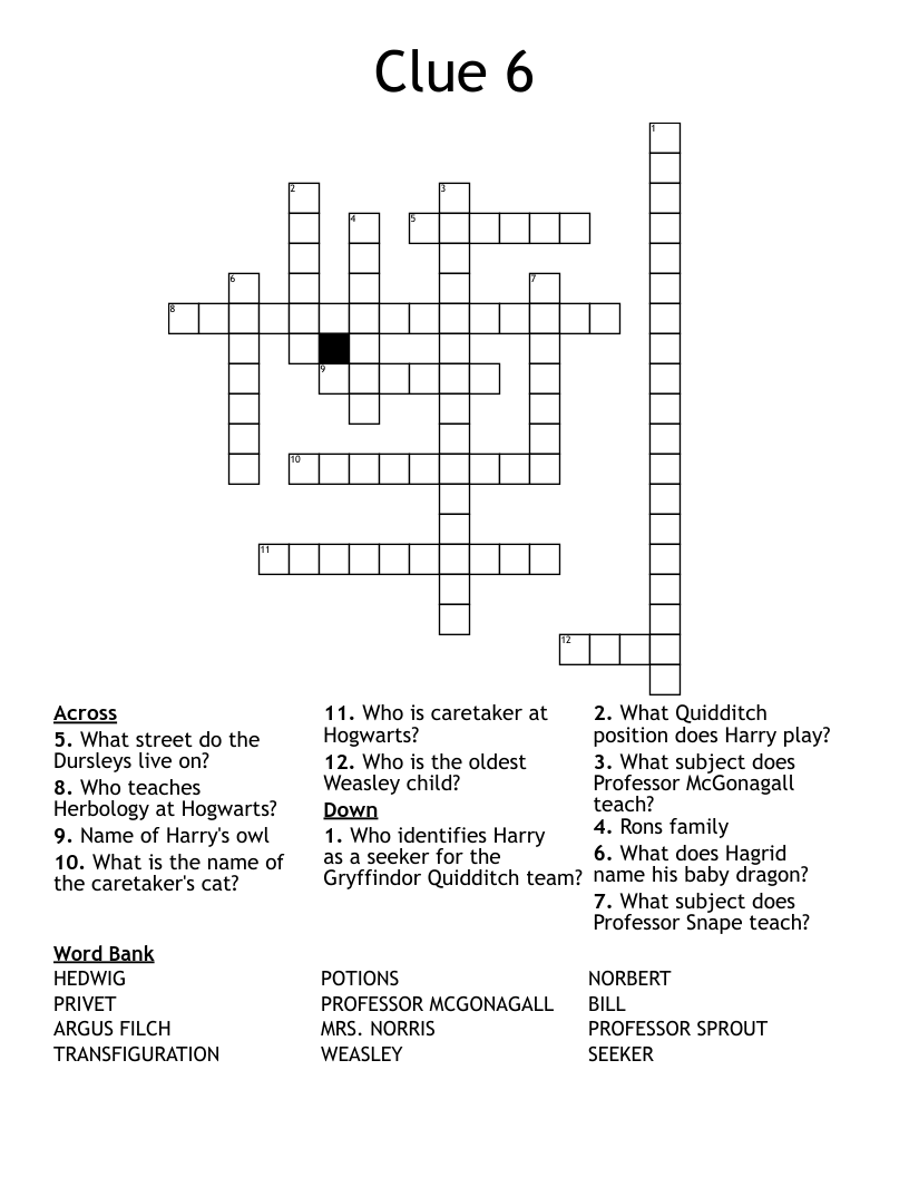 Clue 6 Crossword WordMint Clue 6 Crossword WordMint