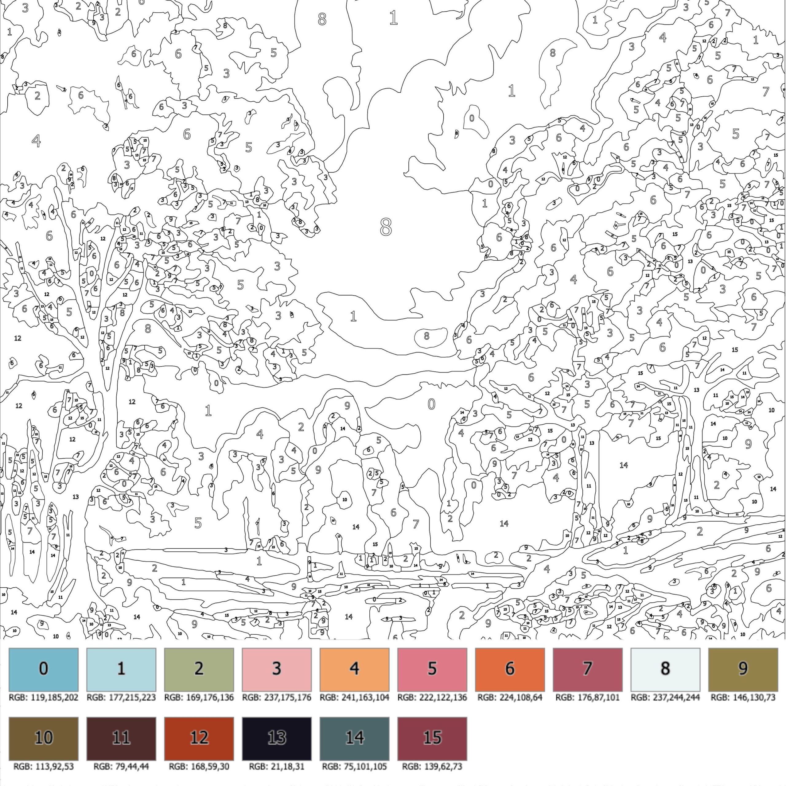 Color By Number For Adult Paint By Number Printable Beauty Landscape Coloring Pages sheets Digital Download advanced Detailed Book 441 Etsy Denmark
