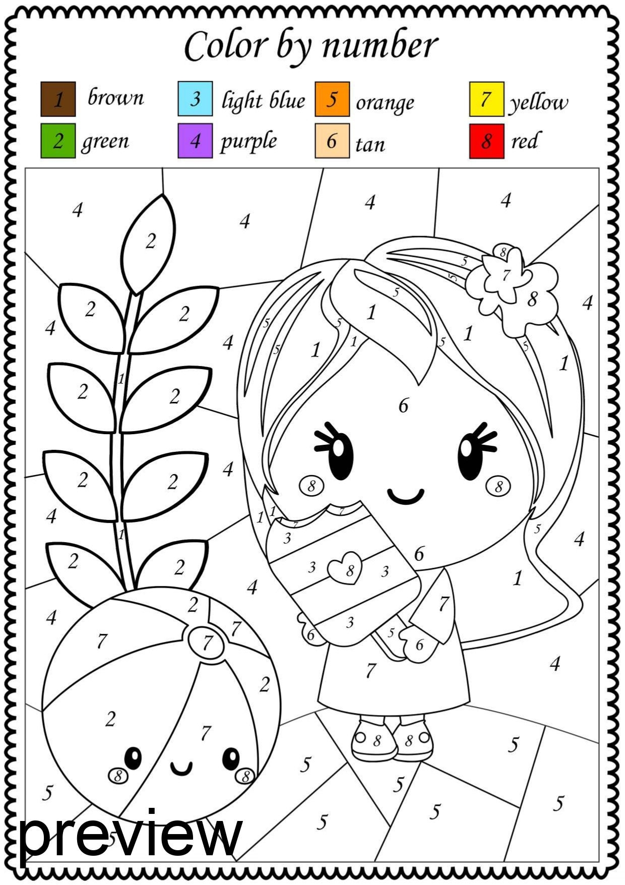 Color By Number Summer Printable Math Color By Code Worksheets For Kids Matching Numbers Activities For Kids Summer Coloring Sheets Etsy Finland
