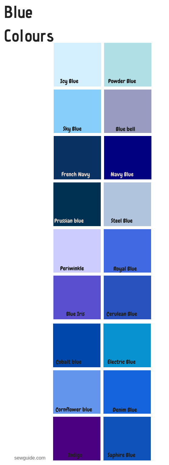 Color Names In Fashion Reference Guide For 100 Colours SewGuide
