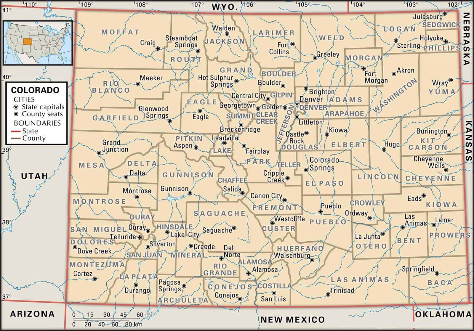 Colorado County Maps Interactive History Complete List