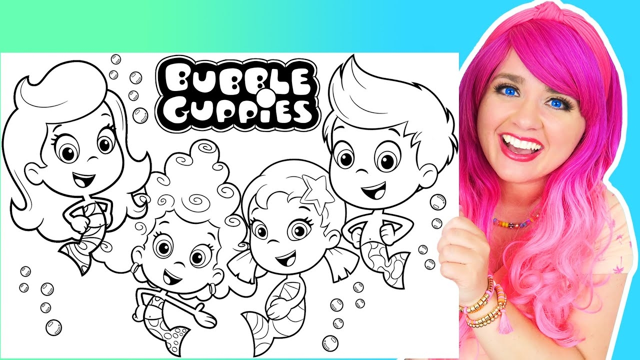Coloring Bubble Guppies Coloring Pages Molly Gil Deema Oona Crayola Crayons YouTube