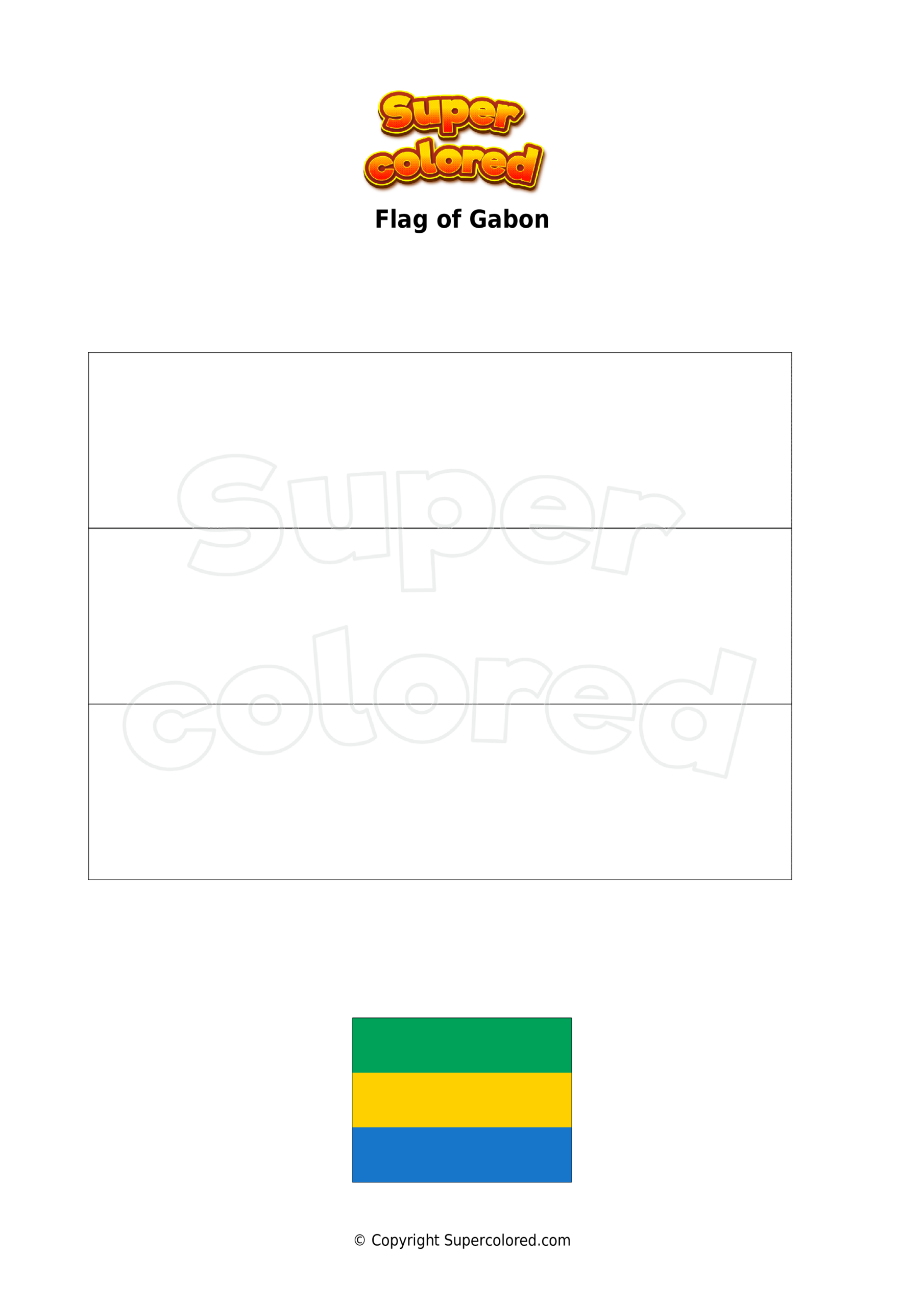 gabon flag coloring page