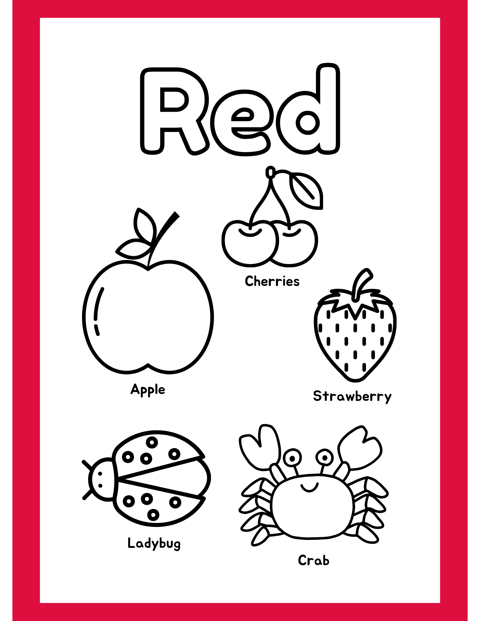 coloring pages for red
