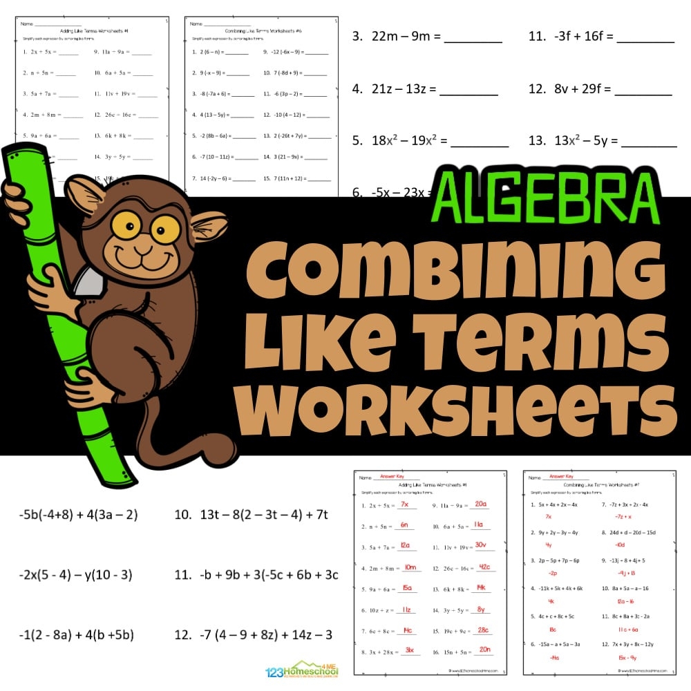 combining like terms worksheet pdf combining like terms worksheet pdf