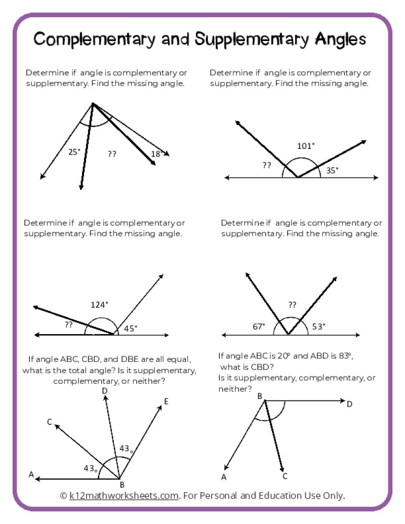 Complementary Supplementary Vertical And Adjacent Angles Complementary Supplementary Vertical And Adjacent Angles
