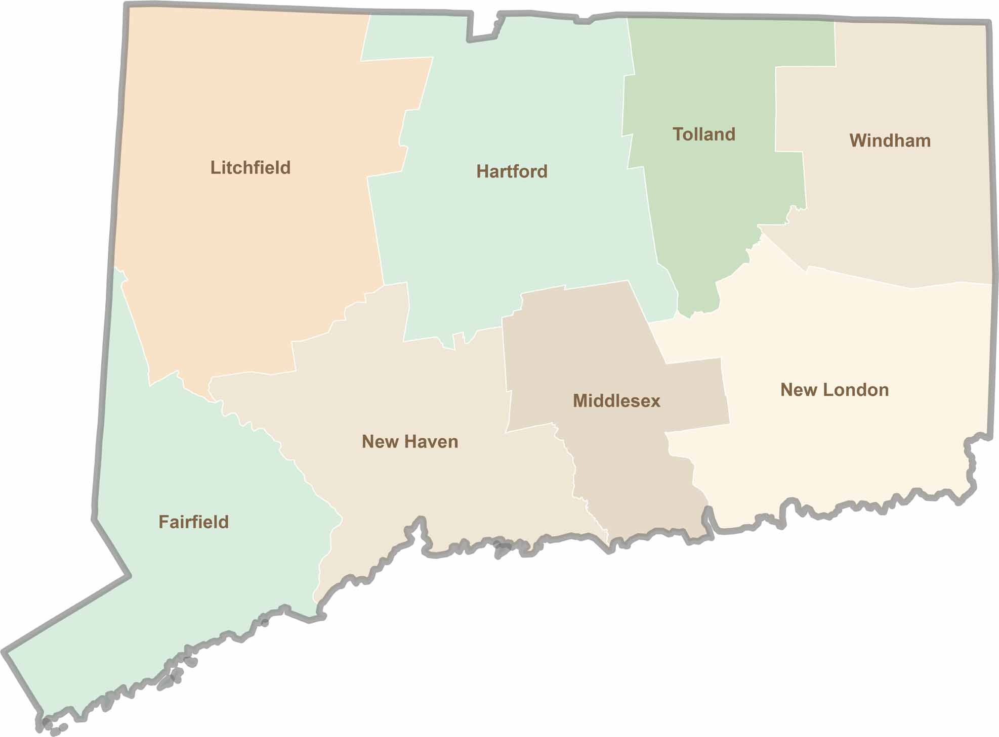 map of ct counties map of ct counties