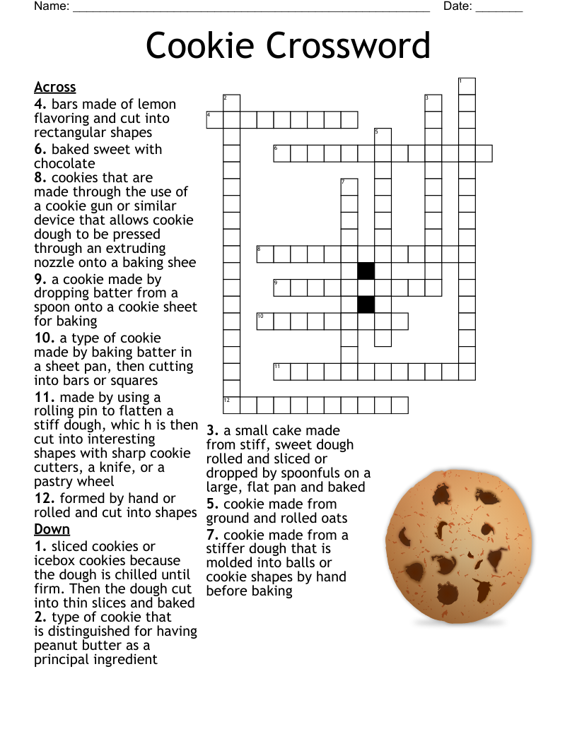 Cookie Crossword WordMint Cookie Crossword WordMint