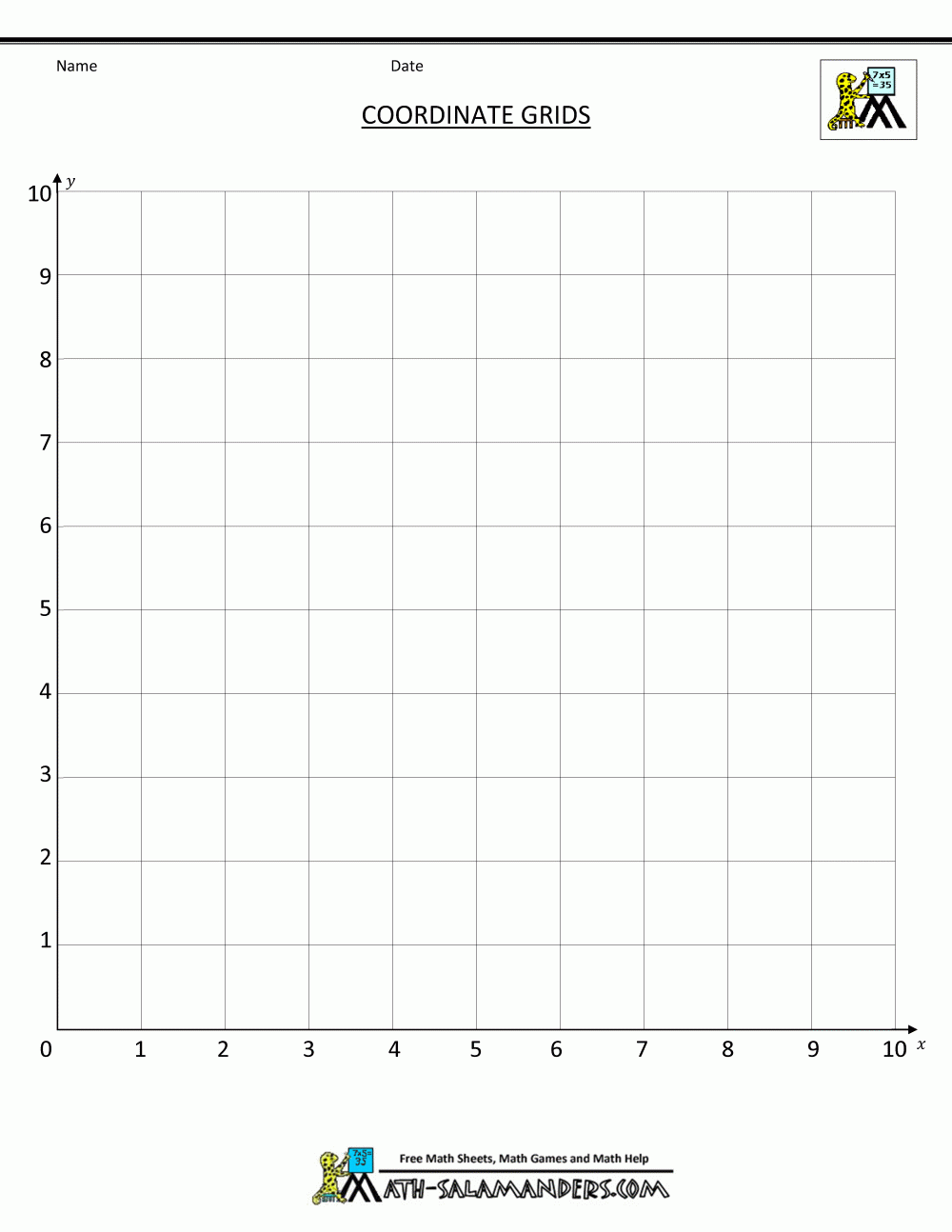 Coordinate Plane Grid