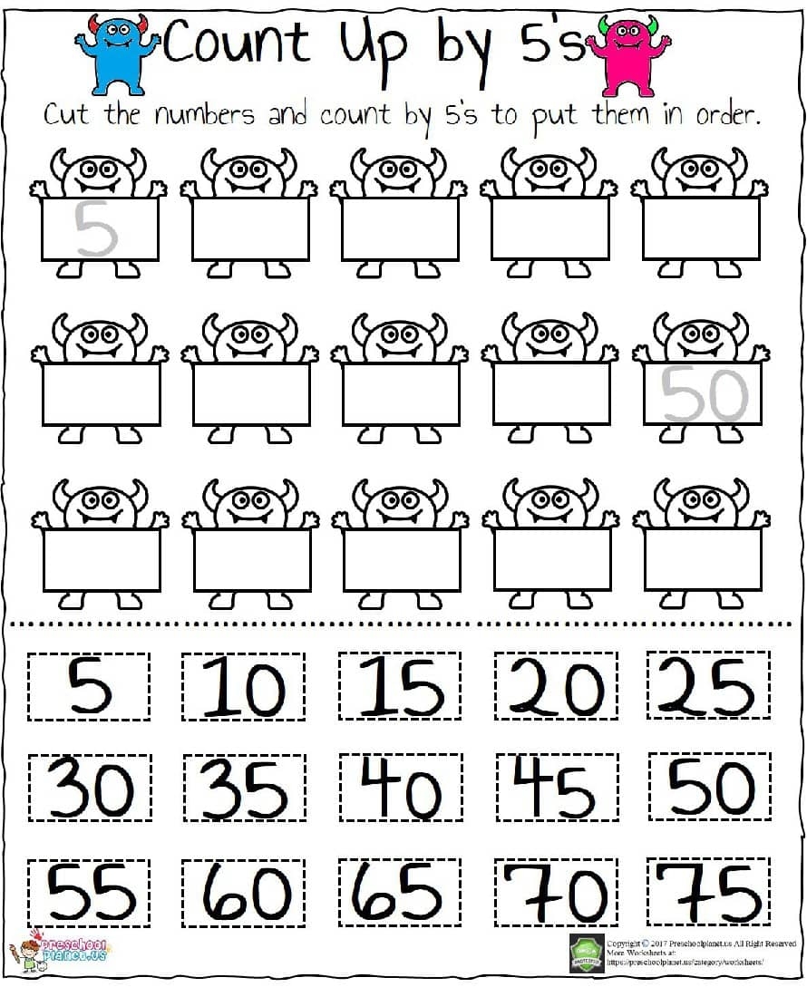 Count By 5 s Worksheet By Preschoolplanet TPT Count By 5 s Worksheet By Preschoolplanet TPT