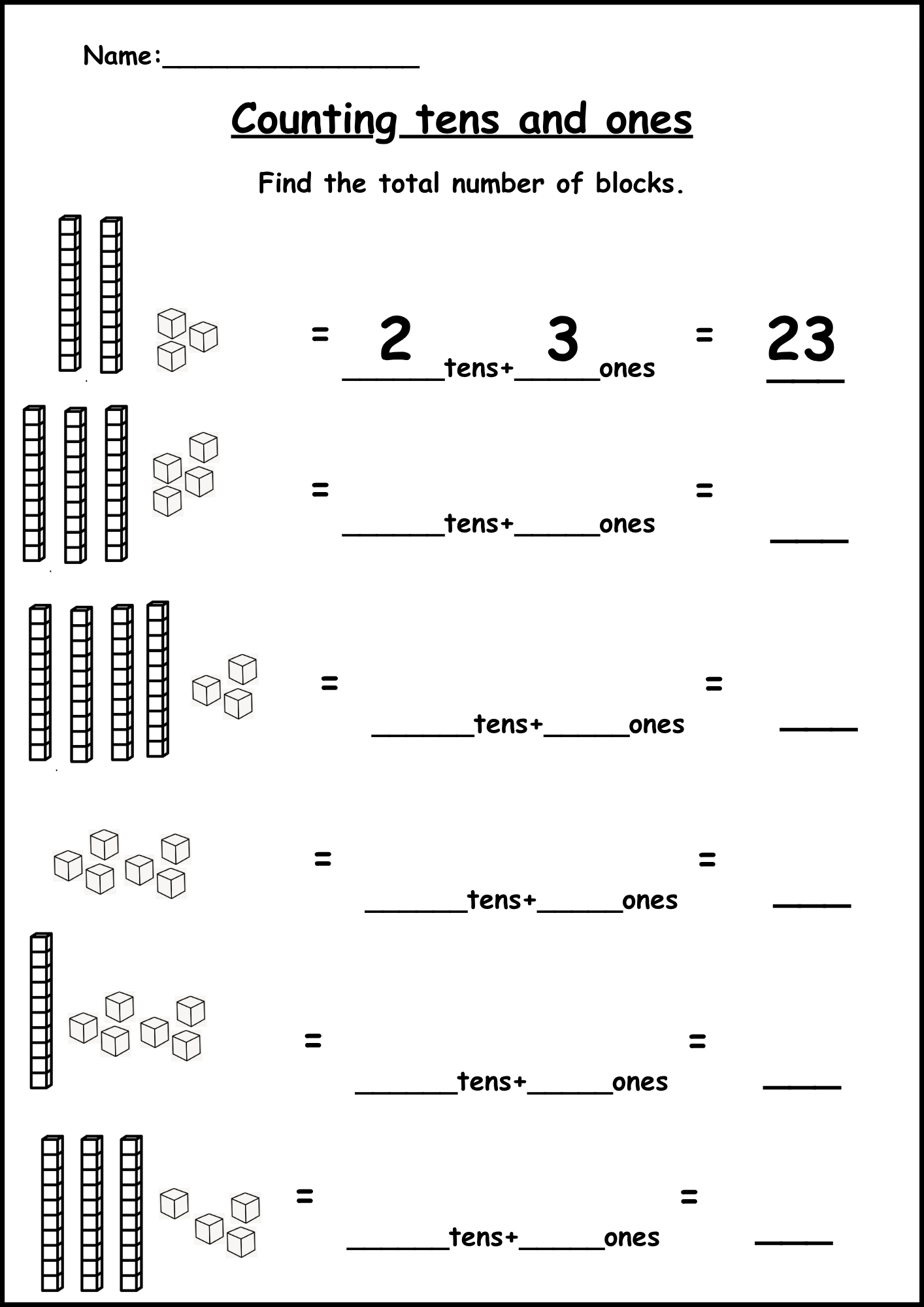 Count Tens And Ones Free Worksheets For Place Value Practice Count Tens And Ones Free Worksheets For Place Value Practice