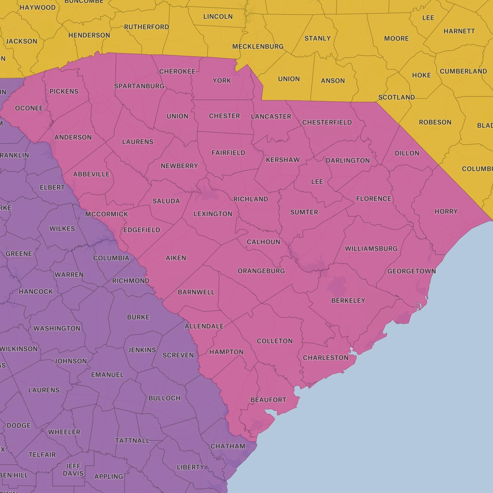 Counties In South Carolina Counties In South Carolina