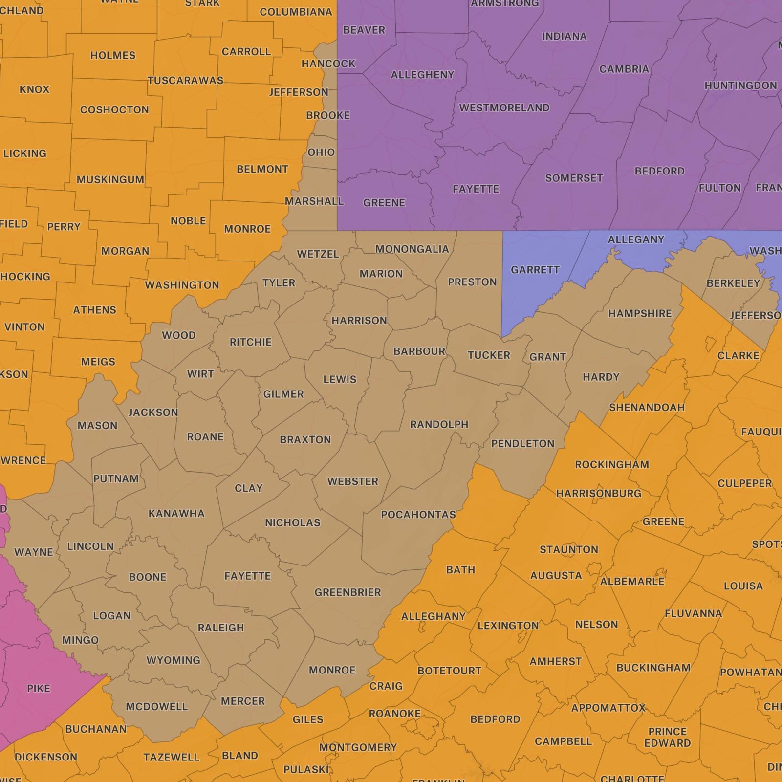 Counties In West Virginia Counties In West Virginia