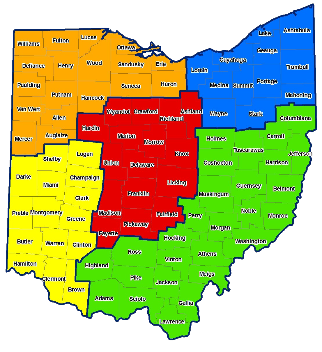 County Map ODA Ohio Deflection Association County Map ODA Ohio Deflection Association