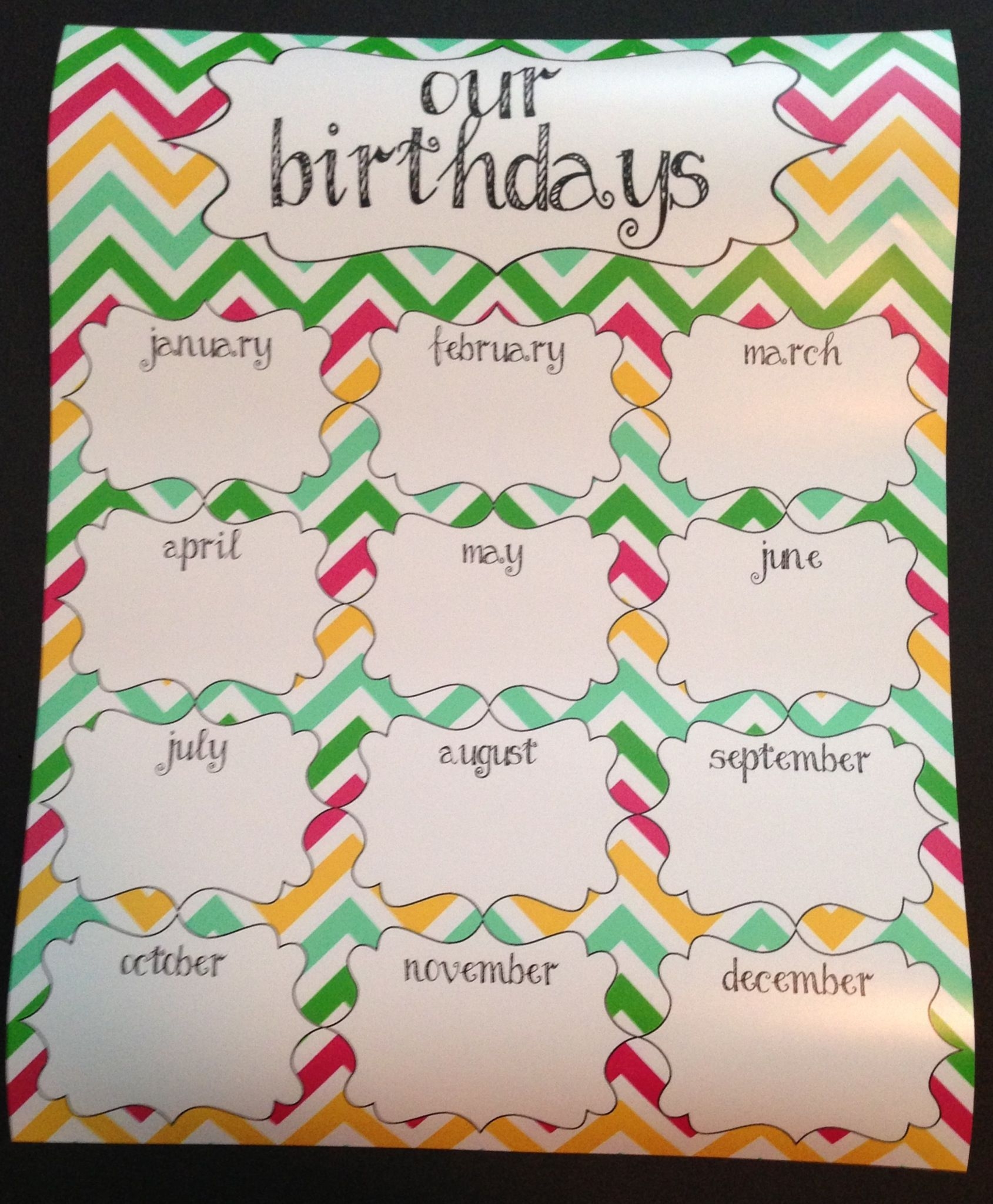 Creative Birthday Chart Creative Birthday Chart