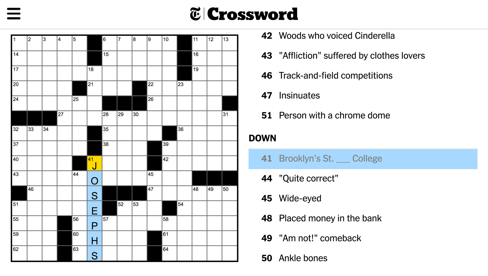 Crossword Features SJC Brooklyn On Campus St Joseph s University New York Crossword Features SJC Brooklyn On Campus St Joseph s University New York
