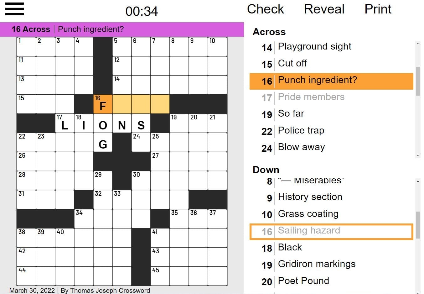 thomas joseph crossword puzzles thomas joseph crossword puzzles