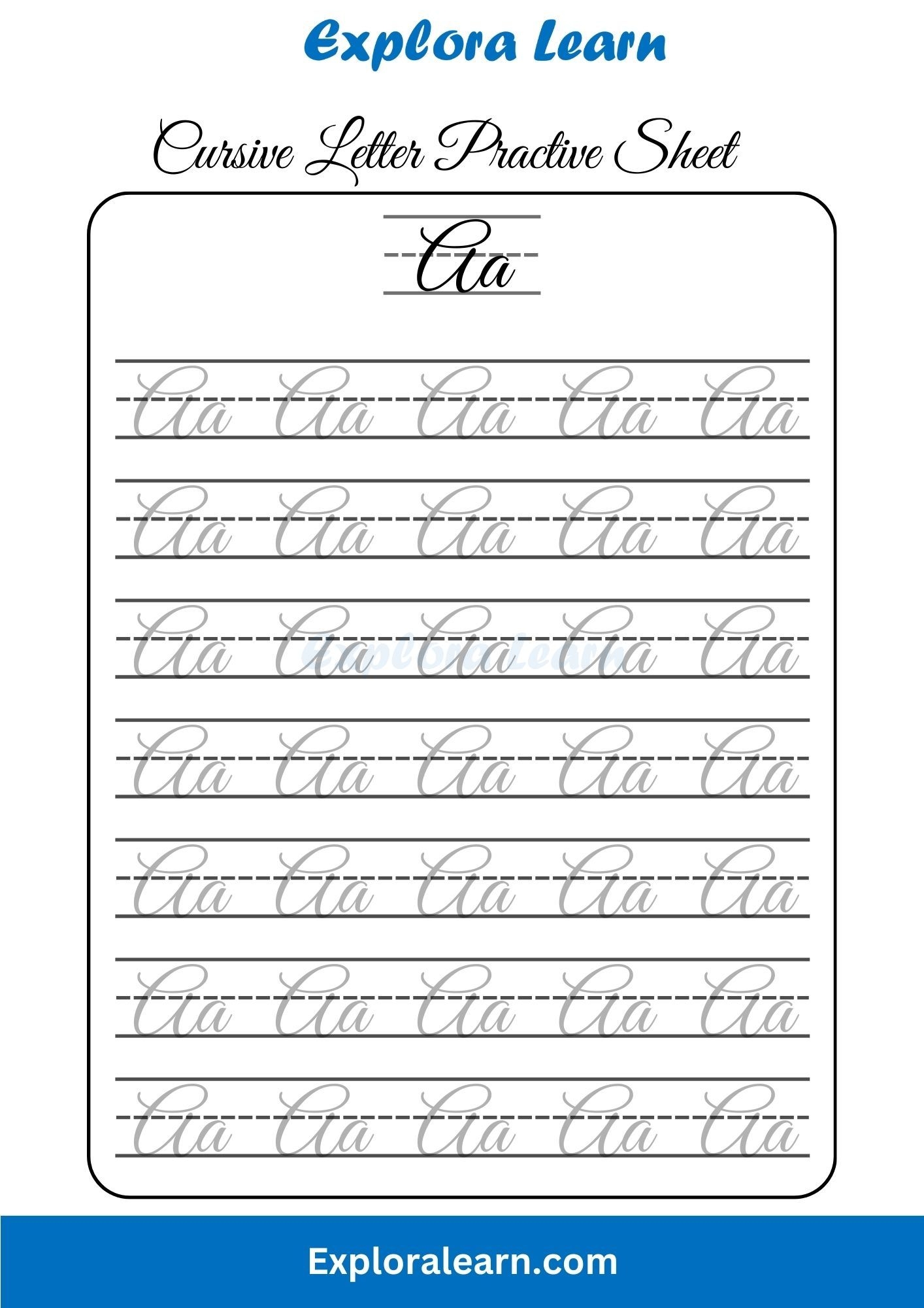 Cursive Alphabet Practice 2 Cursive Alphabet Practice 2