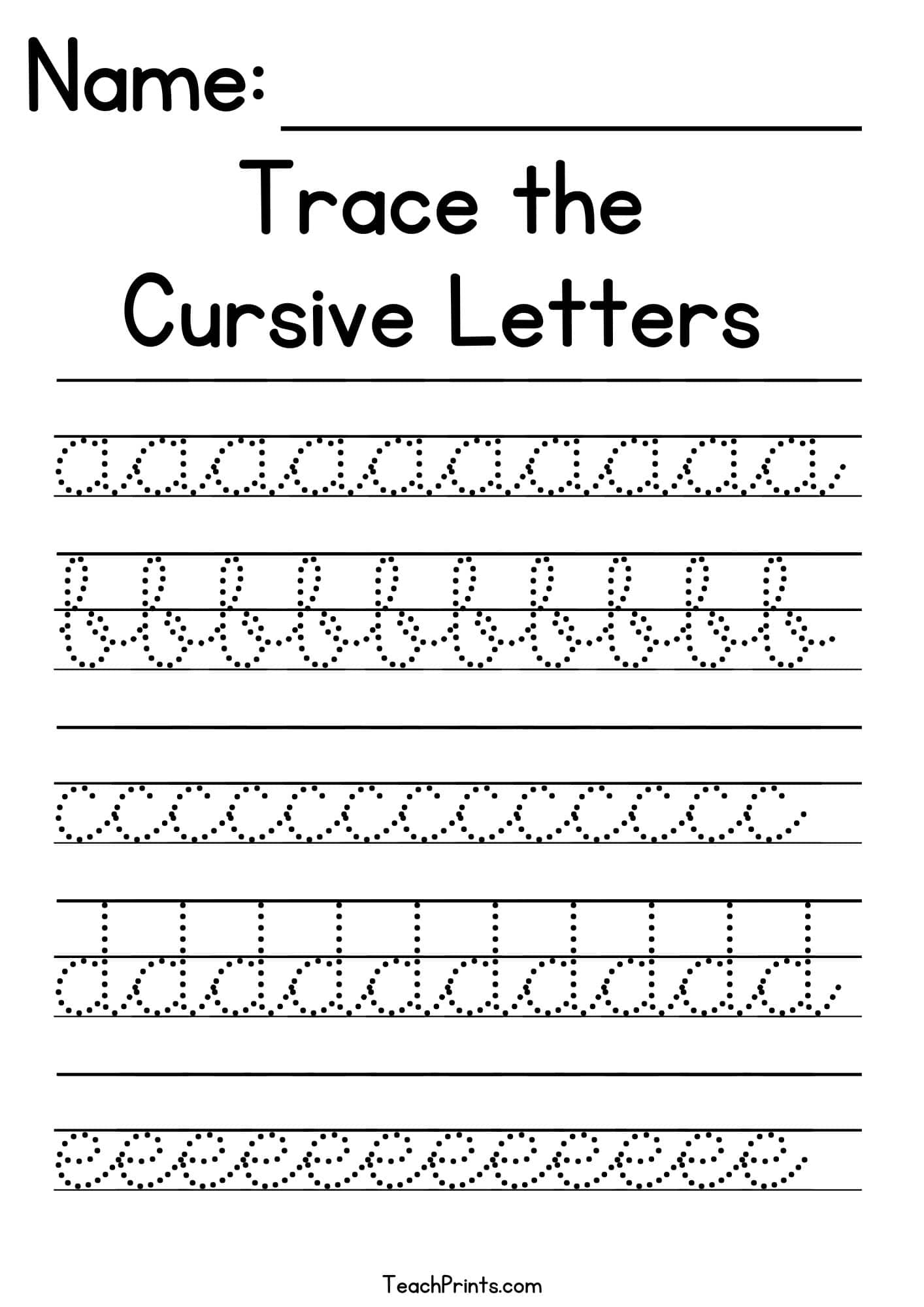 cursive alphabet tracing worksheets