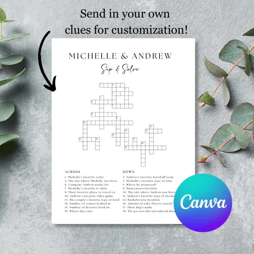 Custom Wedding Crossword Puzzle Template Personalized Sip And Solve Bridal Shower Crossword Wedding Puzzle Crossword Wedding Table Games Etsy Norway Custom Wedding Crossword Puzzle Template Personalized Sip And Solve Bridal Shower Crossword Wedding Puzzle Crossword Wedding Table Games Etsy Norway