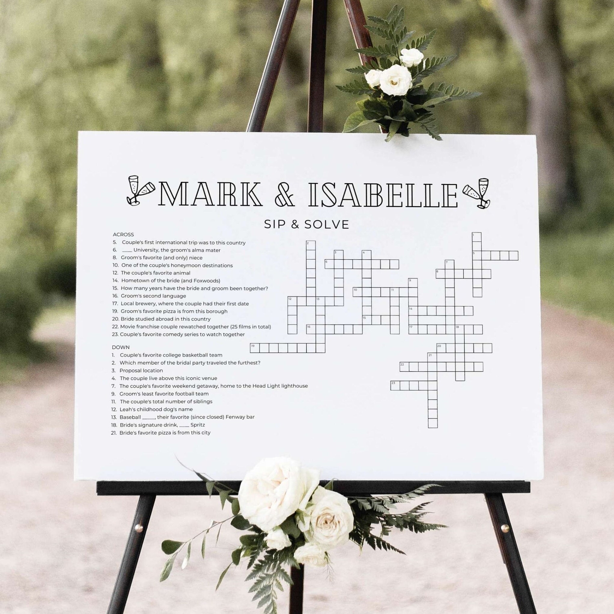 Customised Canva Large Crossword For Wedding Reception Sip And Solve Giant Wedding Crossword Custom Wedding Puzzle Fun Wedding Idea Etsy Hong Kong