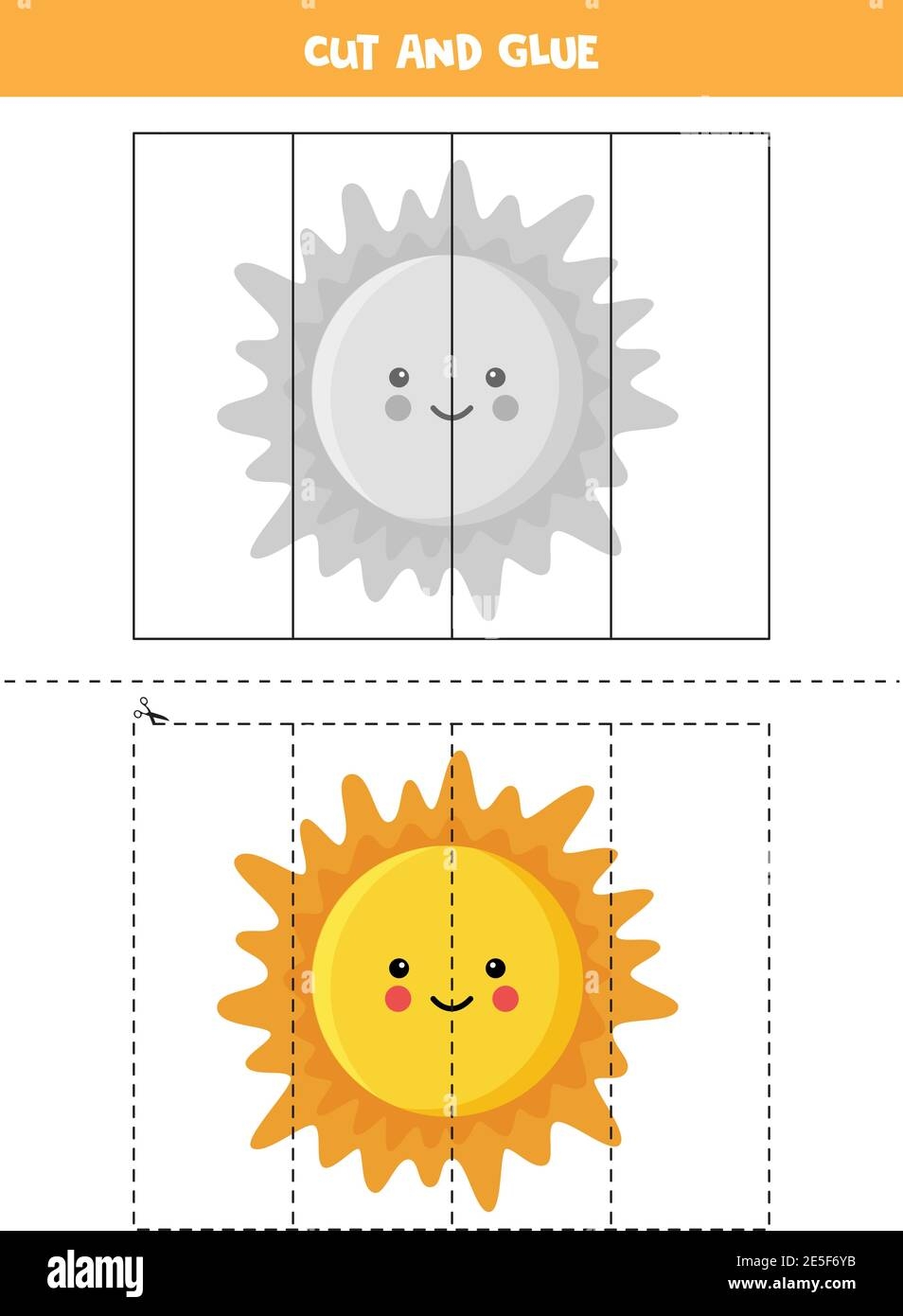 Cut And Glue Game For Kids Cartoon Sun Cutting Practice For Preschoolers Educational Worksheet For Kids Stock Vector Image Art Alamy Cut And Glue Game For Kids Cartoon Sun Cutting Practice For Preschoolers Educational Worksheet For Kids Stock Vector Image Art Alamy