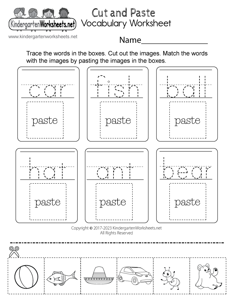 cut and glue worksheets