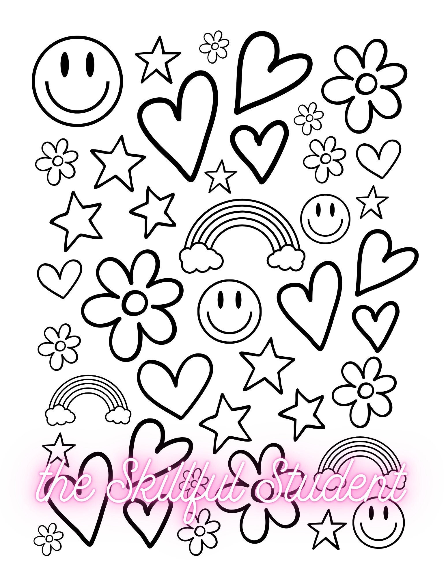 Cute Coloring Page Smiley Face Coloring Page Hearts Coloring Page Printable Coloring Page Simple Coloring Page Adult Coloring Page Etsy Cute Coloring Page Smiley Face Coloring Page Hearts Coloring Page Printable Coloring Page Simple Coloring Page Adult Coloring Page Etsy