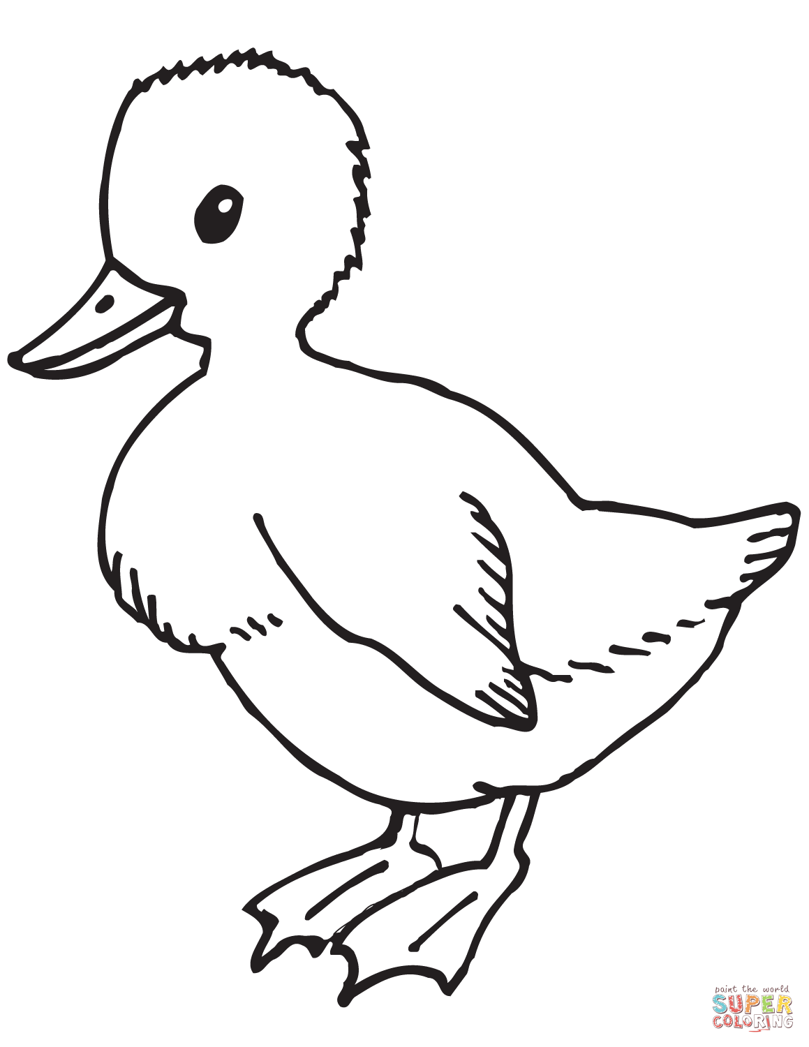 Cute Duckling Coloring Page Free Printable