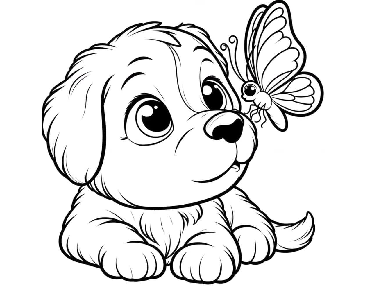 Cute Puppy Coloring Book Pages Kids Adults Dog Educational Art Craft Animal Lovers Gift Child friendly Puppies Color Therapy Etsy Denmark