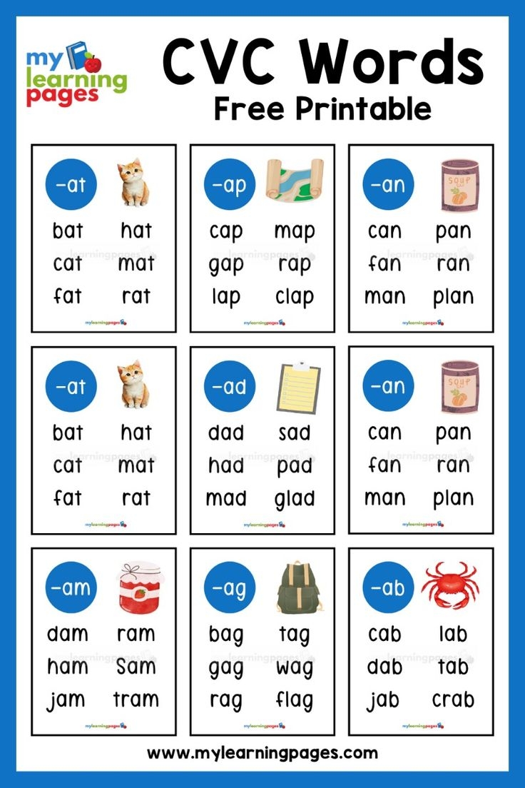 CVC Words Free Printables