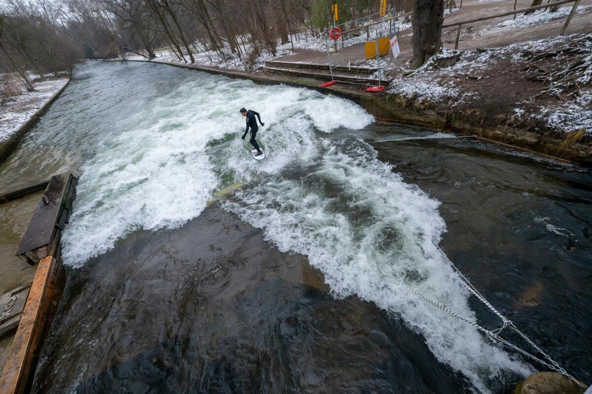 Debate Over River Surfing In German Park Gets Gnarly After City Removes Wave creating Device Los Angeles Times Debate Over River Surfing In German Park Gets Gnarly After City Removes Wave creating Device Los Angeles Times