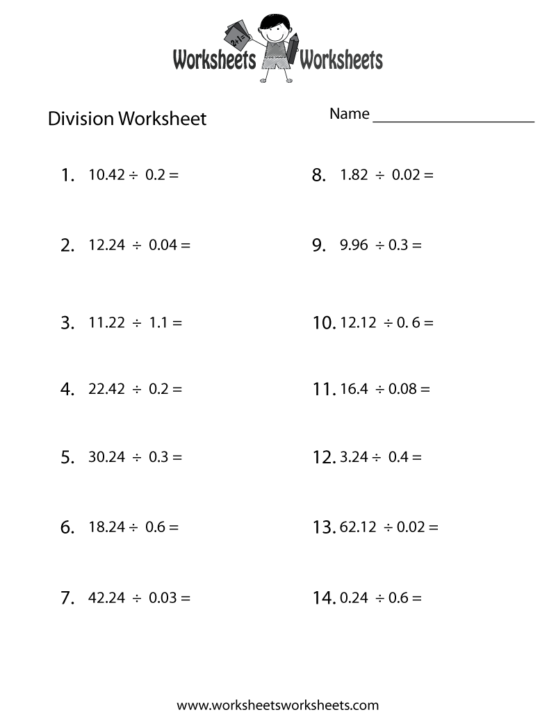 dividing with decimals worksheets dividing with decimals worksheets