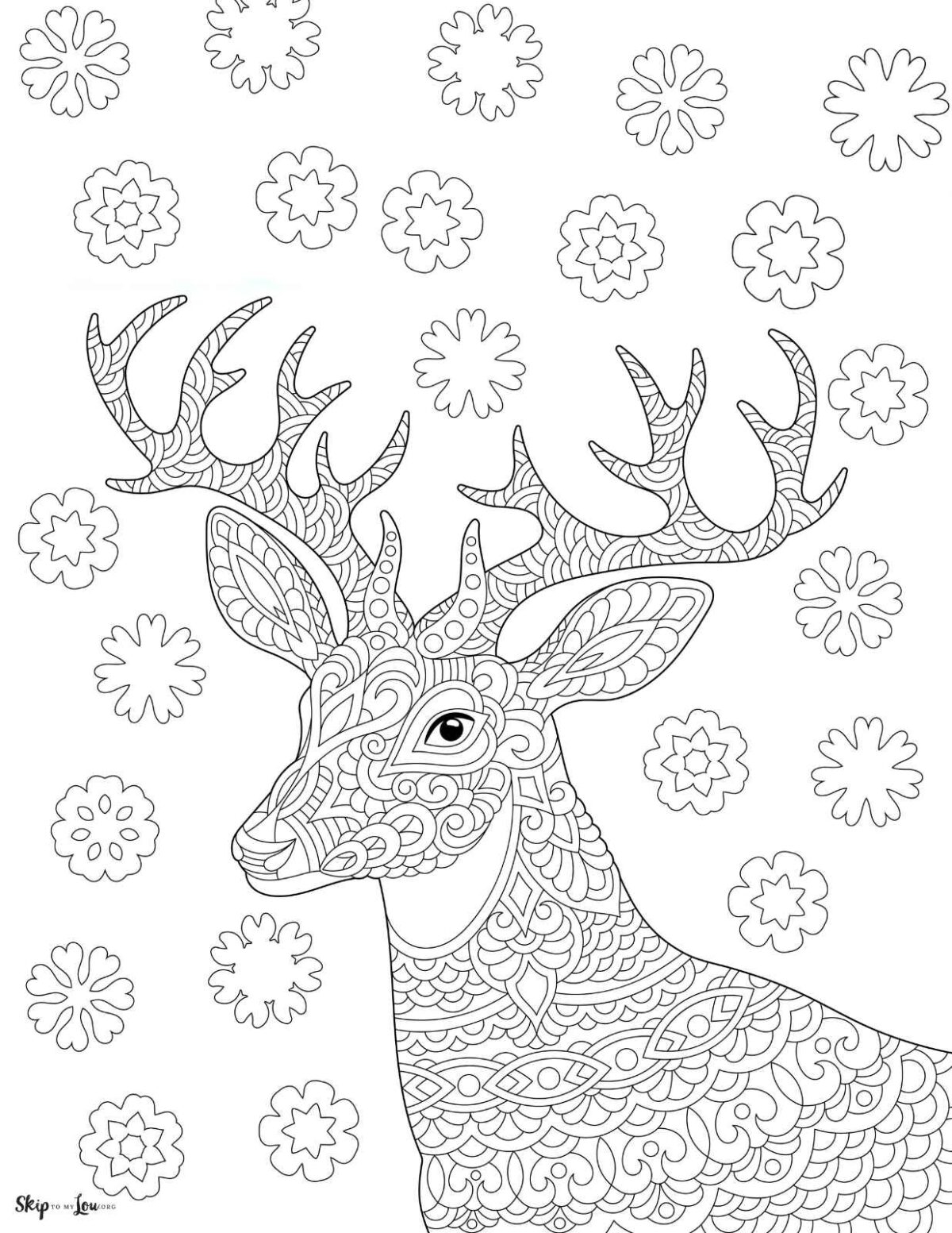 deer coloring book pages