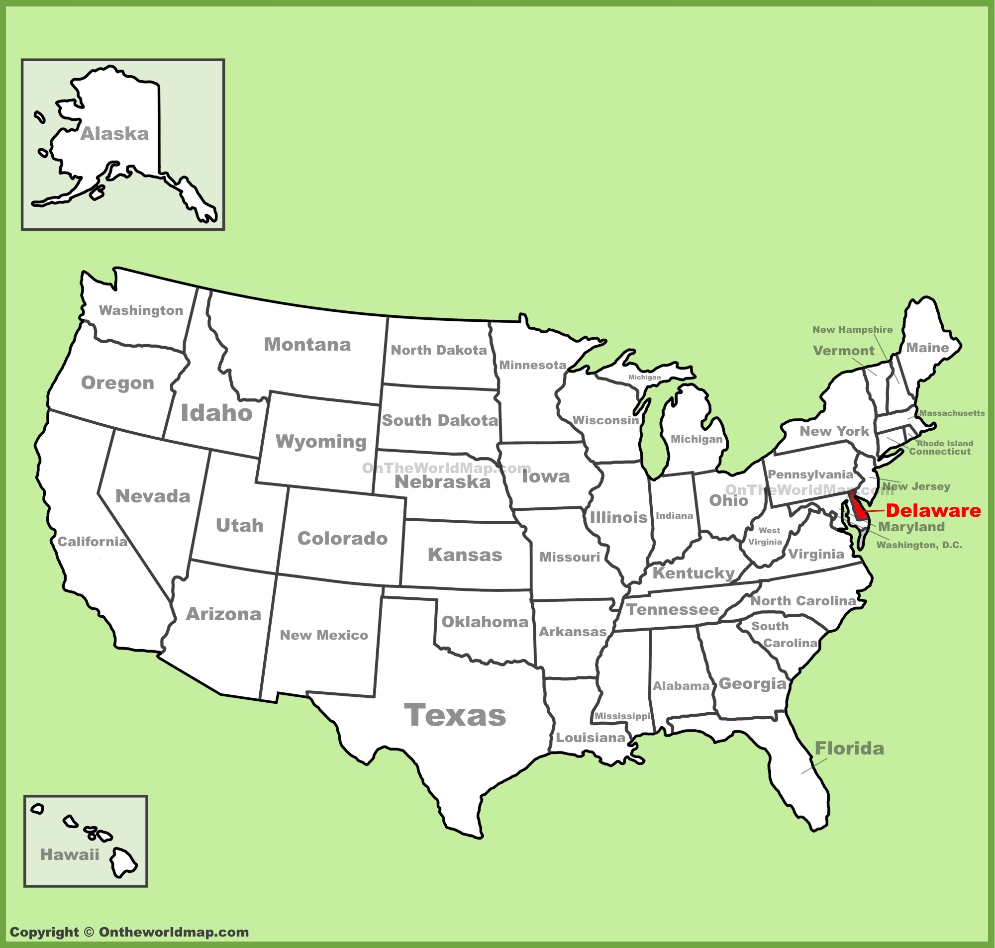 Delaware Location On The U S Map Ontheworldmap Delaware Location On The U S Map Ontheworldmap