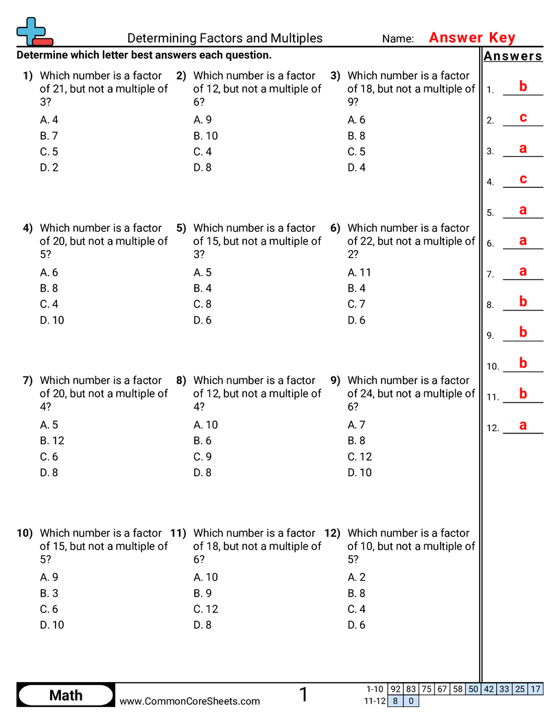 Determining Factors And Multiples Worksheet Download Determining Factors And Multiples Worksheet Download