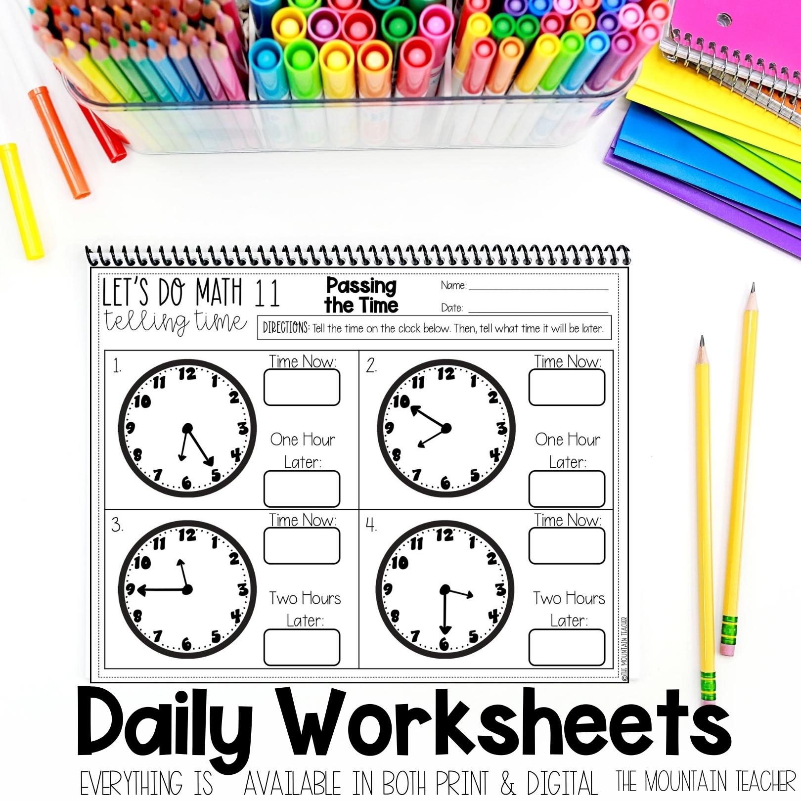 Digital Telling Time Worksheets 2nd Grade Time To 5 Minutes Elapsed Time The Mountain Teacher Digital Telling Time Worksheets 2nd Grade Time To 5 Minutes Elapsed Time The Mountain Teacher