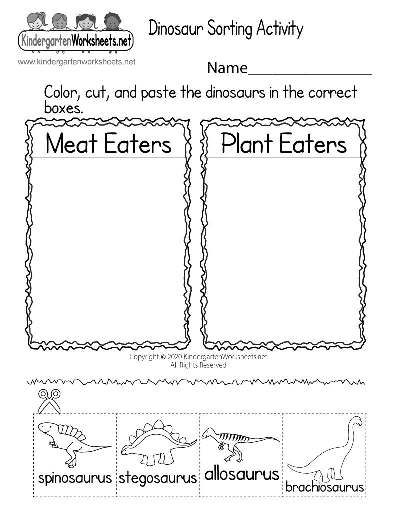 Dinosaur Sorting Activity Worksheet Free Printable Digital PDF Dinosaur Sorting Activity Worksheet Free Printable Digital PDF
