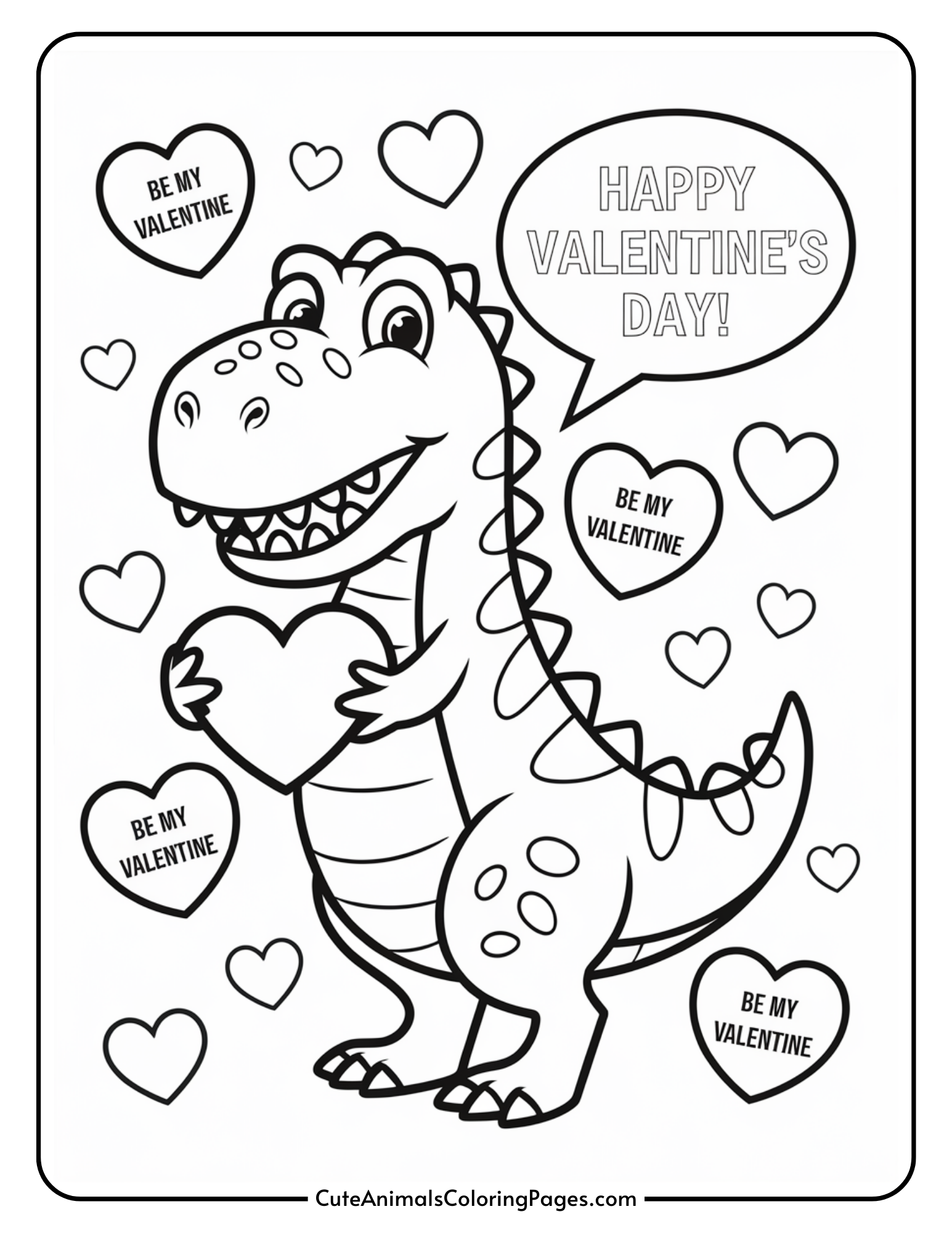 Dinosaur Valentine Coloring Page 22 Free Printables Cute Animals Coloring Pages Dinosaur Valentine Coloring Page 22 Free Printables Cute Animals Coloring Pages