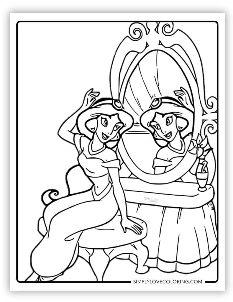 disney princess jasmine coloring pages