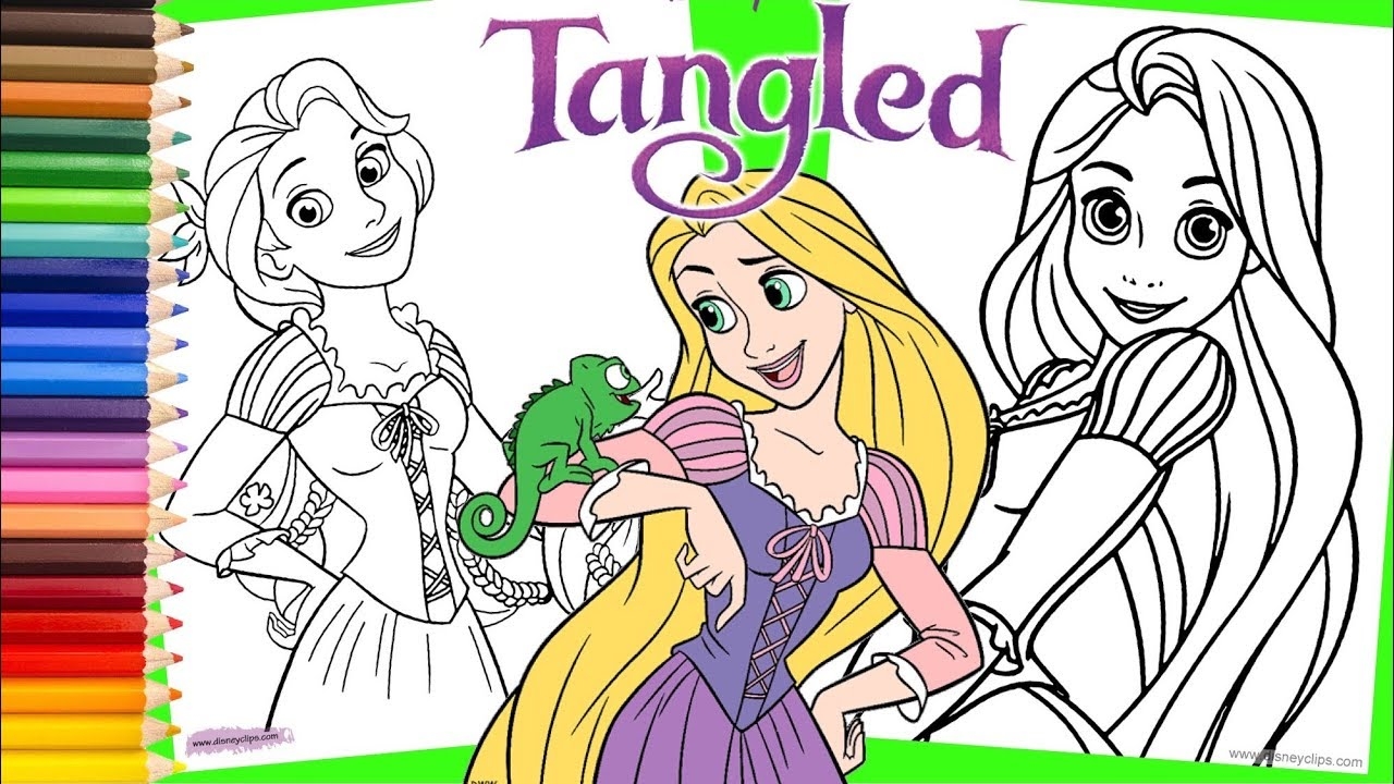 Disney Princess Rapunzel Tangled Coloring Pages For Kids YouTube