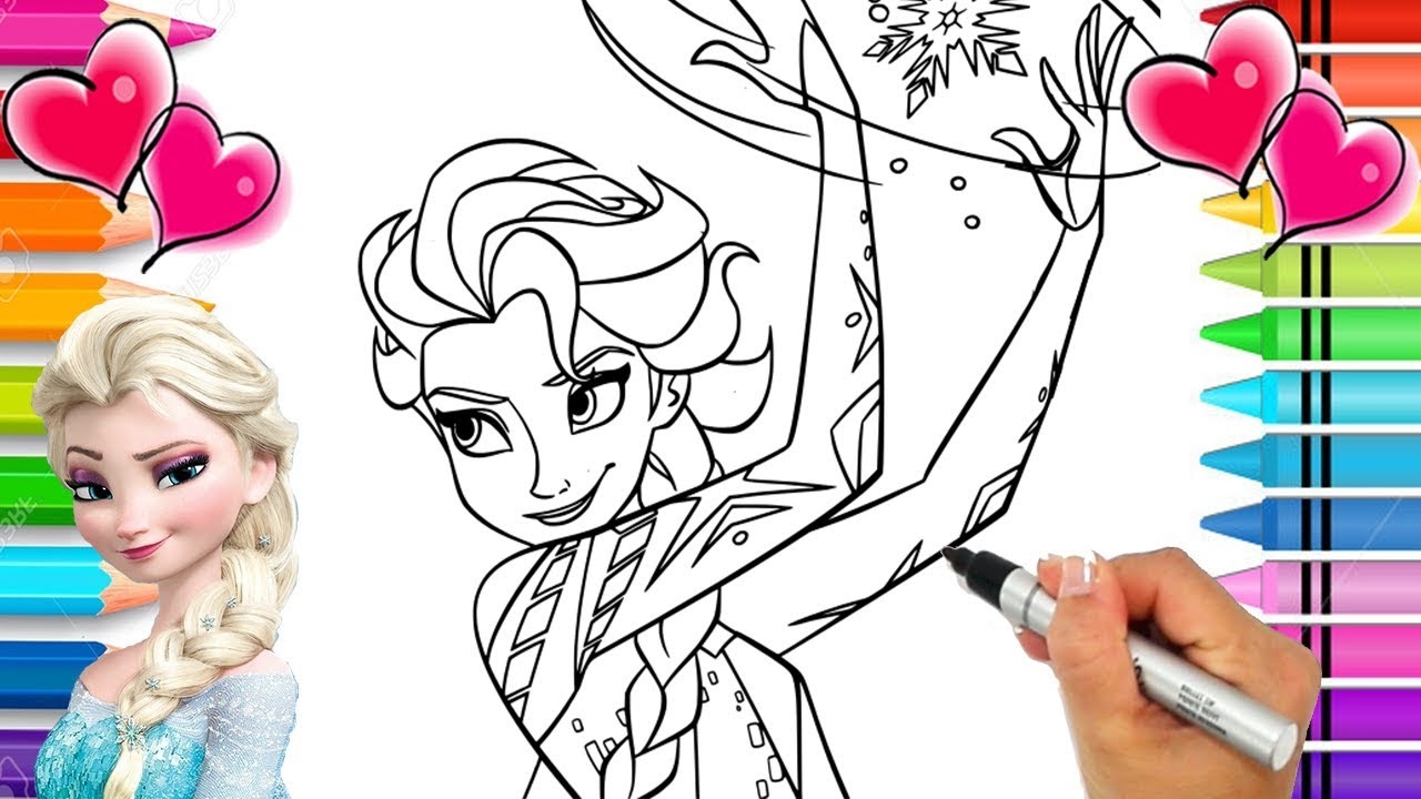 Disney s Frozen Elsa Coloring Page Frozen Coloring Book Elsa And Anna Glitter Coloring Pages YouTube