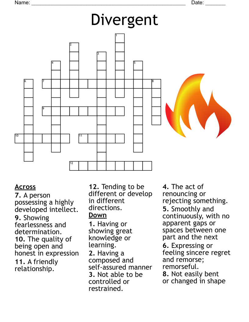 Divergent Crossword WordMint