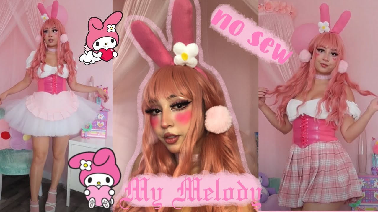 DIY My Melody Costume Cosplay No Sew HeadBand Costume YouTube DIY My Melody Costume Cosplay No Sew HeadBand Costume YouTube