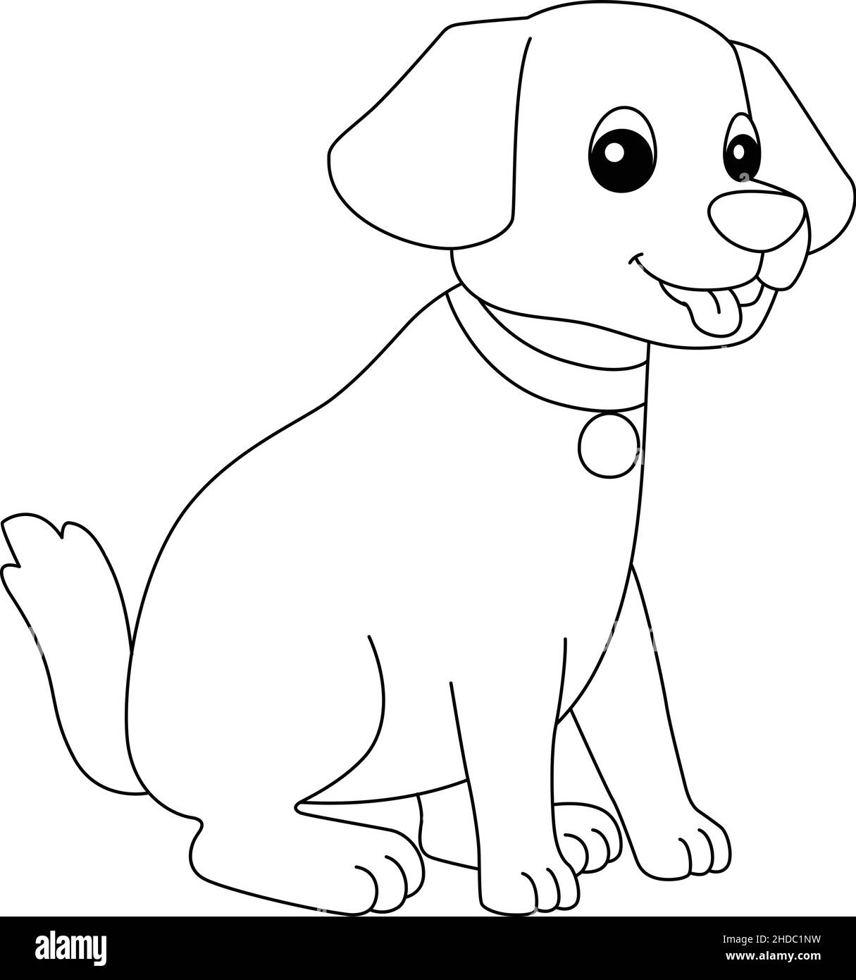 Dog Coloring Page Isolated For Kids Stock Vector Image Art Alamy